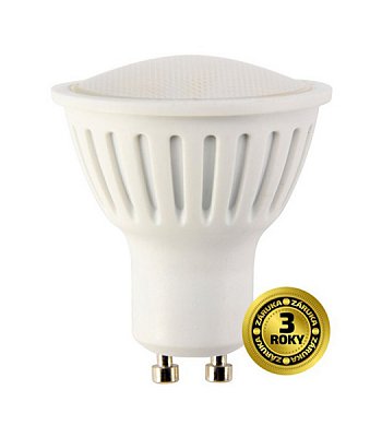 LED žárovka, bodová , 5W, GU10, 3000K, 400lm, bílá SOLIGHT WZ316