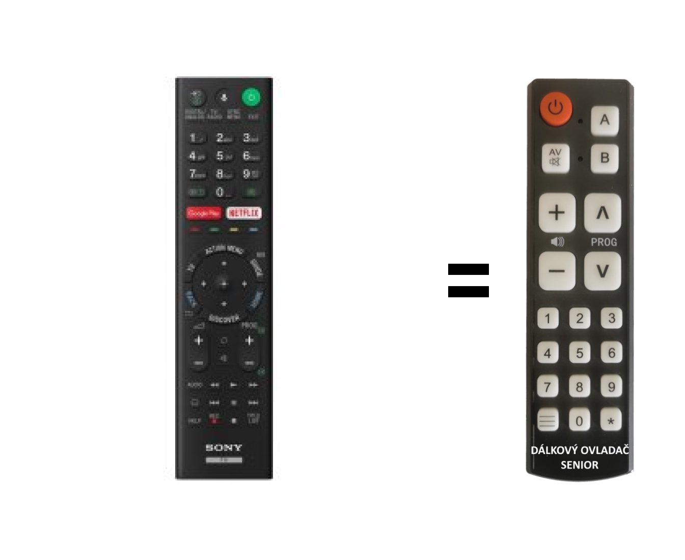 Sony RMF-TX201E replacement remote control for seniors