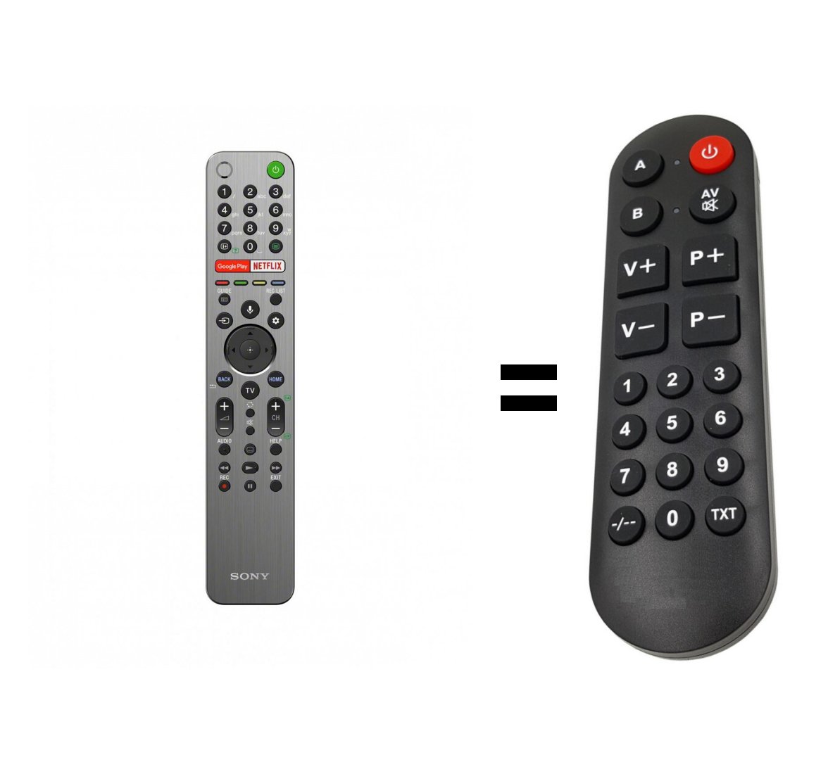 Sony RMF-TX600E replacement remote control for seniors