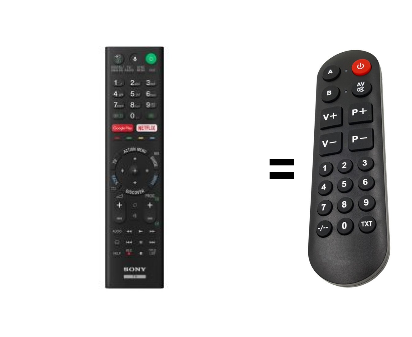 Sony RMF-TX300E replacement remote control for seniors