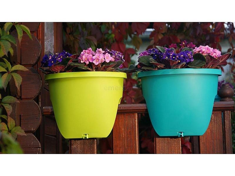 Květináč na zábradlí BALCONIA OVI hnědý 30cm