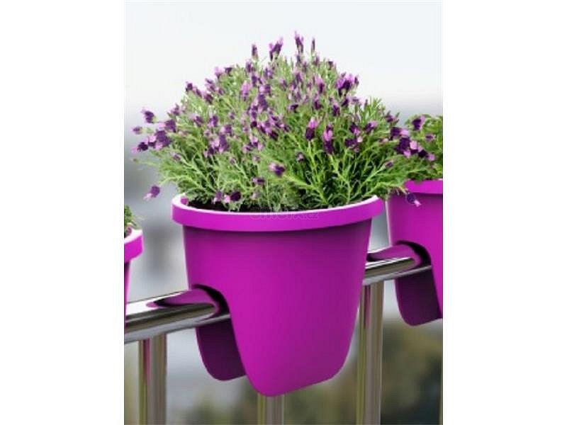 Květináč na zábradlí BALCONIA OVI hnědý 30cm