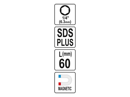 Adaptér do vrtačky SDS+ Hex 1/4" YATO YT-04690