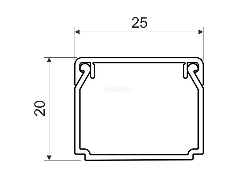 Lišta KOPOS LHD 25x20 HD hranatá