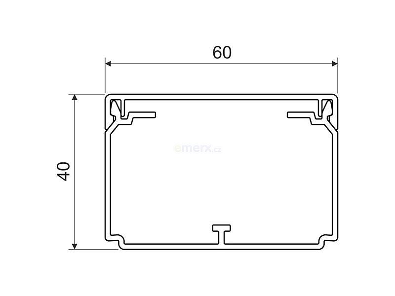 Lišta KOPOS LH 60x40 HD hranatá