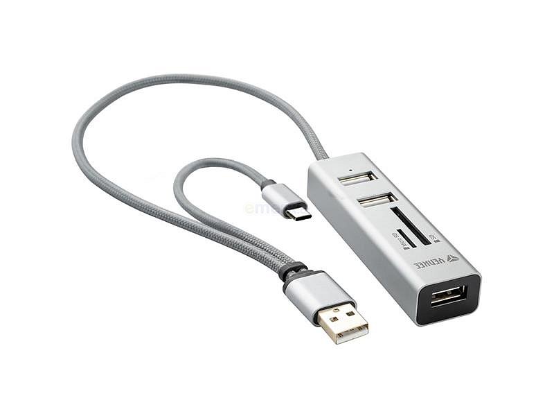 USB hub YENKEE YHC 103SR + čtečka