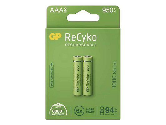 Baterie AAA (R03) nabíjecí 1,2V/950mAh GP Recyko 2ks