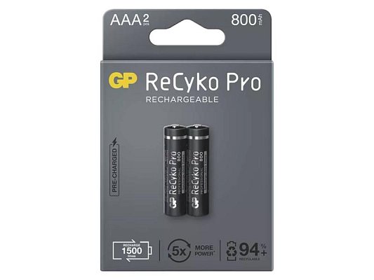 Baterie AAA (R03) nabíjecí 1,2V/800mAh GP Recyko Pro 2ks