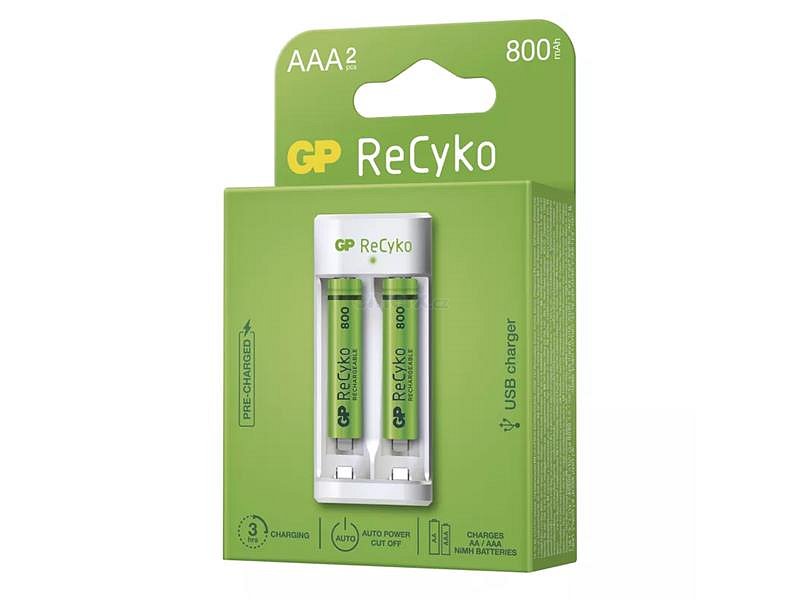 Nabíječka baterií GP Eco E211 + 2xAAA ReCyko 800