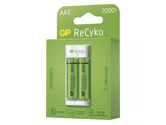 Nabíječka baterií GP Eco E211 + 2xAA ReCyko 2000