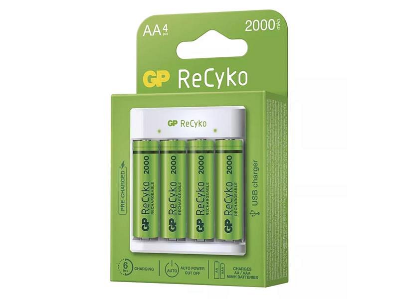 Nabíječka baterií GP Eco E411 + 4xAA ReCyko 2000