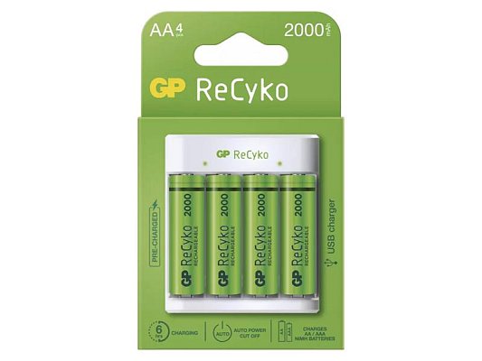 Nabíječka baterií GP Eco E411 + 4xAA ReCyko 2000