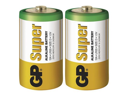 Batéria D (R20) alkalická GP Super Alkaline 2ks