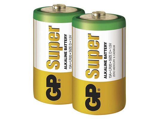 Batéria D (R20) alkalická GP Super Alkaline 2ks