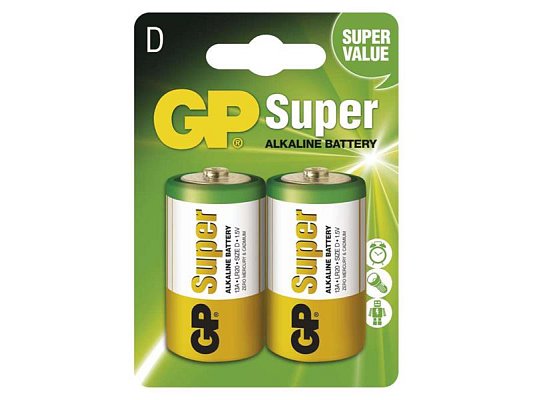 Batéria D (R20) alkalická GP Super Alkaline 2ks