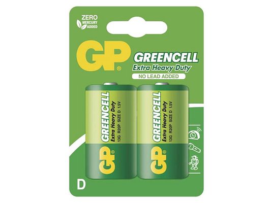 Baterie D (R20) Zn-Cl GP Greencell 2ks