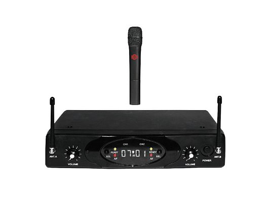 Mikrofon bezdrátový SHOW RUD-802R / 1 x U-899H, dvoukanálová sada, UHF