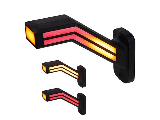 Poziční LED světlo (tykadlo) pro nákladní vozy CARCLEVER levé červeno-bílo-oranžové TRL191L