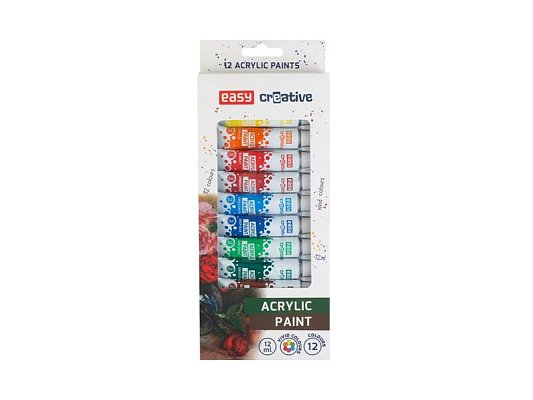 Akrylové barvy EASY CREATIVE 12 barev 12ml