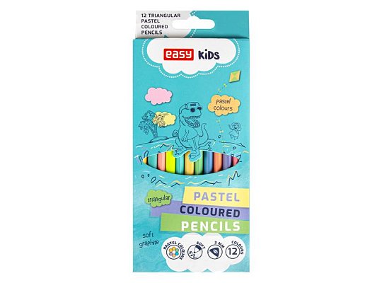 Pastelky EASY PASTEL trojhranné 12ks