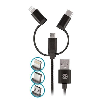 Kabel FOREVER USB 3v1 1m Black