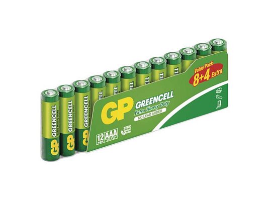 Baterie AAA (R03) Zn-Cl GP Greencell 12ks