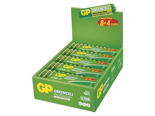 Baterie AAA (R03) Zn-Cl GP Greencell 12ks