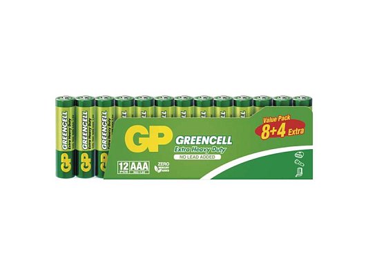 Baterie AAA (R03) Zn-Cl GP Greencell 12ks