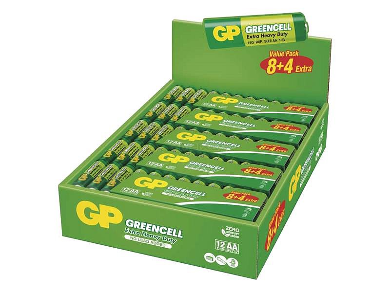 Baterie AA (R6) Zn-Cl GP Greencell 12ks