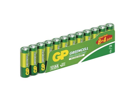 Baterie AA (R6) Zn-Cl GP Greencell 12ks