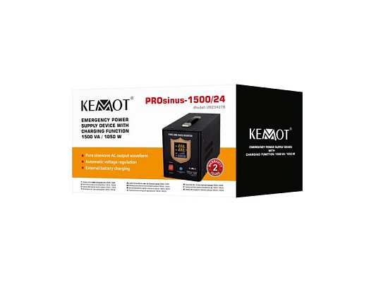 Zdroj záložní KEMOT PROsinus-1500/24 ​​1050W 24V Black