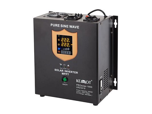 Solární regulátor KEMOT PROsolar-2500 1800W 24V Black s měničem napětí