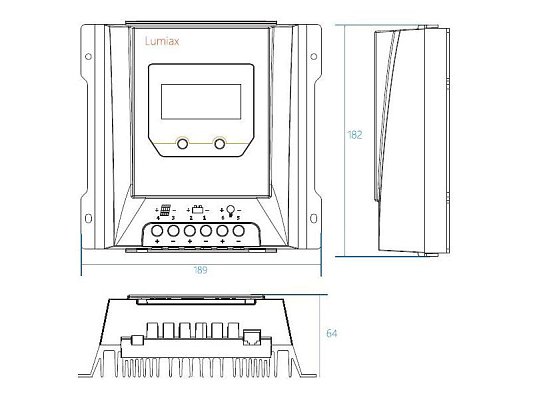 Solární regulátor MPPT Lumiax MT3075, 12-24V/30A