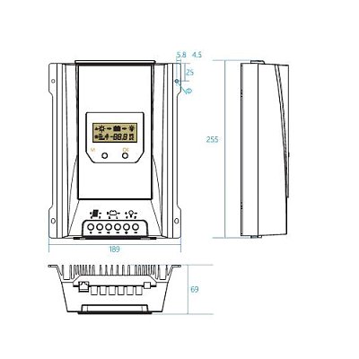 Solární regulátor MPPT Lumiax MT4010, 12-24V/40A