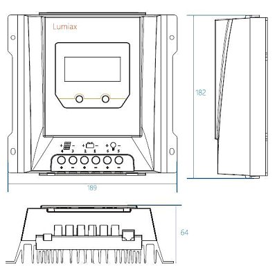 Solární regulátor MPPT Lumiax MT3075-BT, 12-24V/30A, bluetooth