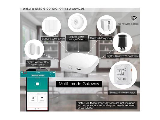 Smart centrální jednotka MOES Gateway Bluetooth ZigBee WiFi Tuya