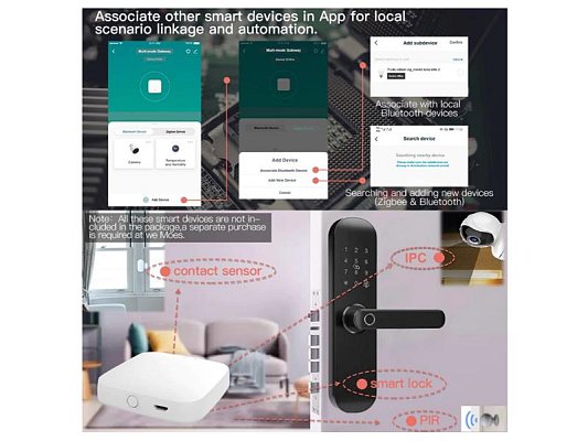 Smart centrální jednotka MOES Gateway Bluetooth ZigBee WiFi Tuya