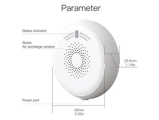 Smart detektor plynu MOES Gas Detector ZigBee Tuya