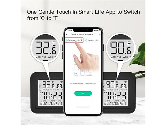 Smart teploměr s měřením vlhkosti MOES Temperature and Humidity Sensor WiFi Tuya