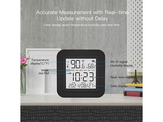 Smart teploměr s měřením vlhkosti MOES Temperature and Humidity Sensor WiFi Tuya