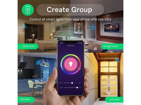 Smart sada LED žárovek E27 9W RGB NOUS P3/2pack WiFi Tuya