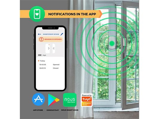 Smart detektor na dveře/okno NOUS E3 ZigBee Tuya