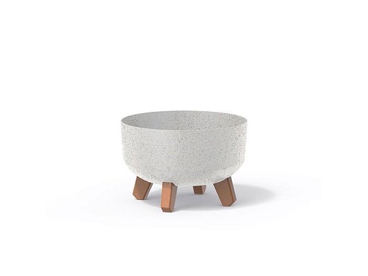 Květináč GRACIA LOW ECO WOOD bílý 23,5cm