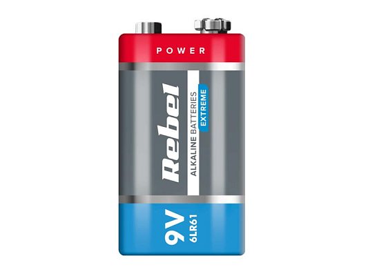 Baterie 6LR6 (9V) alkalická REBEL EXTREME 1ks / blistr BAT0092B