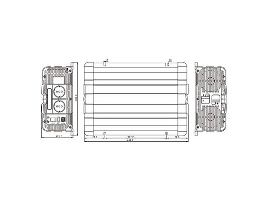 Měnič napětí Solarvertech FS3000 12V/230V 3000W čistá sinusovka D.O. bezdrátové