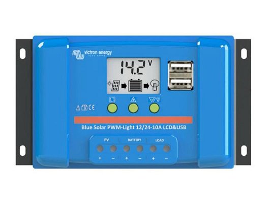 Solární regulátor PWM Victron Energy 10A  LCD a USB 12V/24V