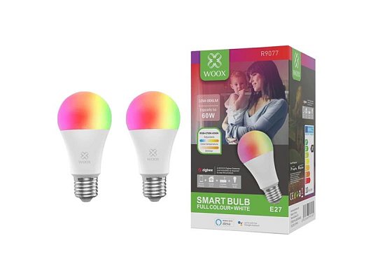 Smart sada LED žárovek E27 10W RGB WOOX R9077/2pack ZigBee Tuya