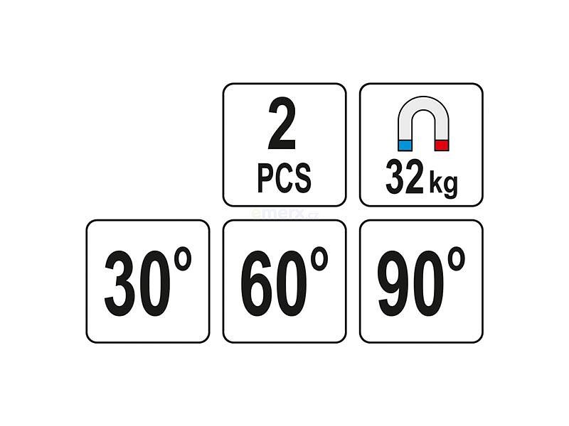 Magnetické držáky svářečské YATO YT-08723 32kg 2ks