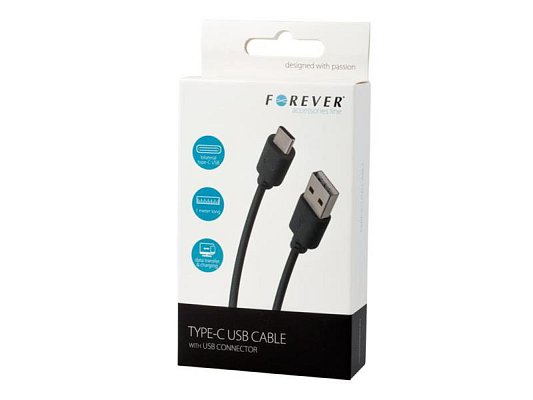 Kabel FOREVER USB/USB-C 1m Black