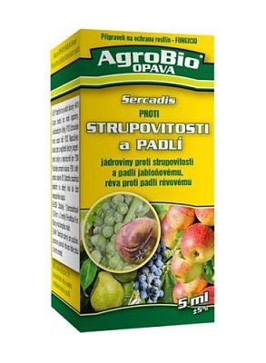 Přípravek proti strupovitosti a padlí AGROBIO Sercadis 5ml